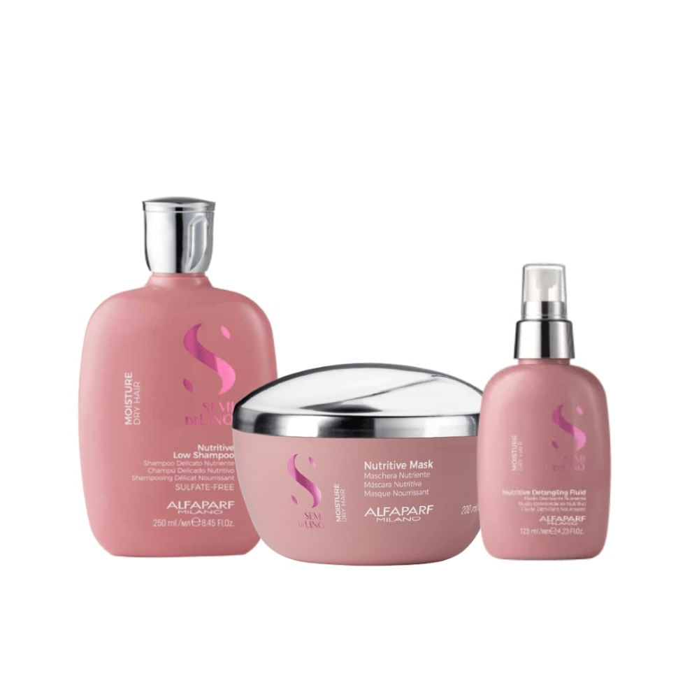 Alfaparf Semi di Lino Nutritive Pack Hidratación Shampoo 250ml + Mascarilla 200ml + Fluido 125ml Alfaparf Nutritive Shampoo Hidratación Cabello Seco 250 ml + Mascarilla 200 ml + Fl