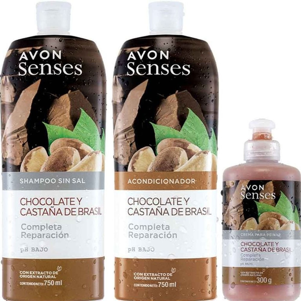Chocolate y Castaña De Brasil Avon Senses x3