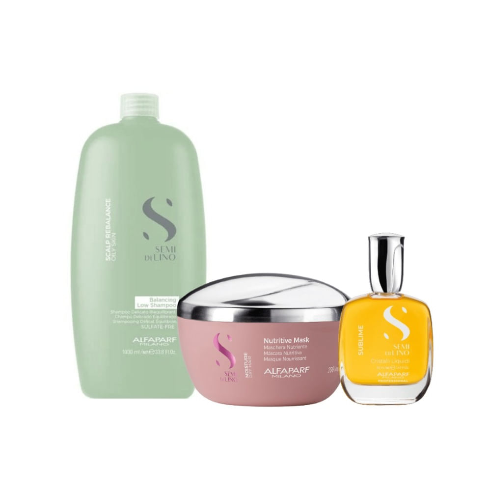 Alfaparf Semi di Lino Balancing Pack Control Grasa Shampoo 1000ml + Mascarilla 200ml + Sérum 50ml Alfaparf Balancing Shampoo Control Grasa Cabello Graso 1000 ml + Mascarilla 200 ml