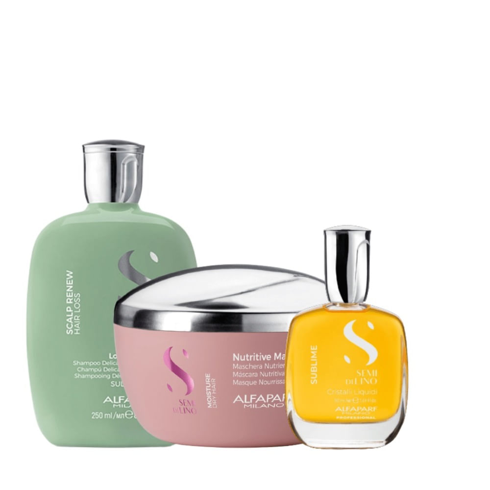 Alfaparf Semi di Lino Energizing Pack Anticaída Shampoo 250ml + Mascarilla 200ml + Sérum 50ml