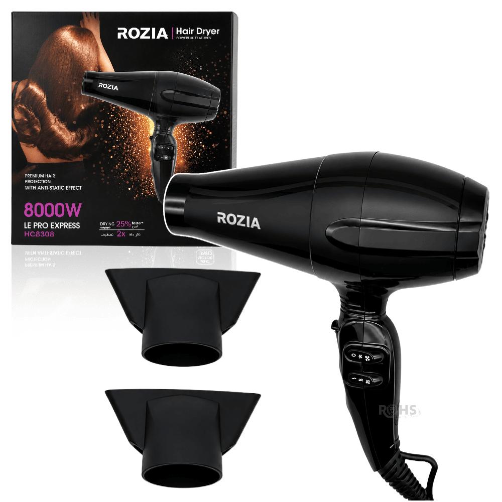Secador De Cabello Rozia HC8308 8000W Profesional Con 3 Temperaturas Y Boquilla Concentradora