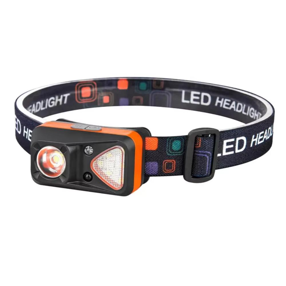 Linterna Frontal LED Recargable con Sensor de Movimiento USB Tipo-C 6 Modos IPX4