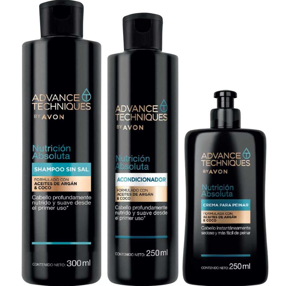 Kit x 3 shampoo sin sal Nutrición Absoluta por Avon