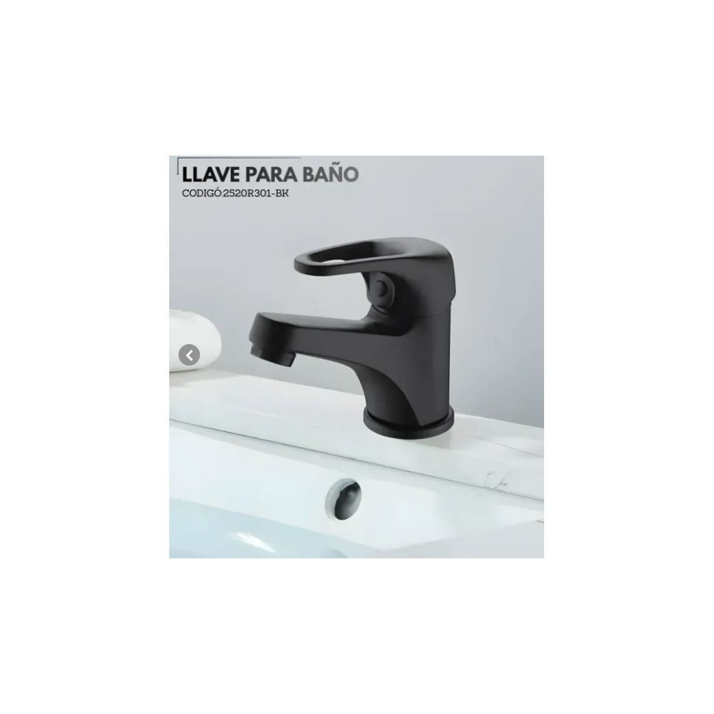 LLAVE PARA LAVATORIO MONOCOMANDO BAJO NEGRO