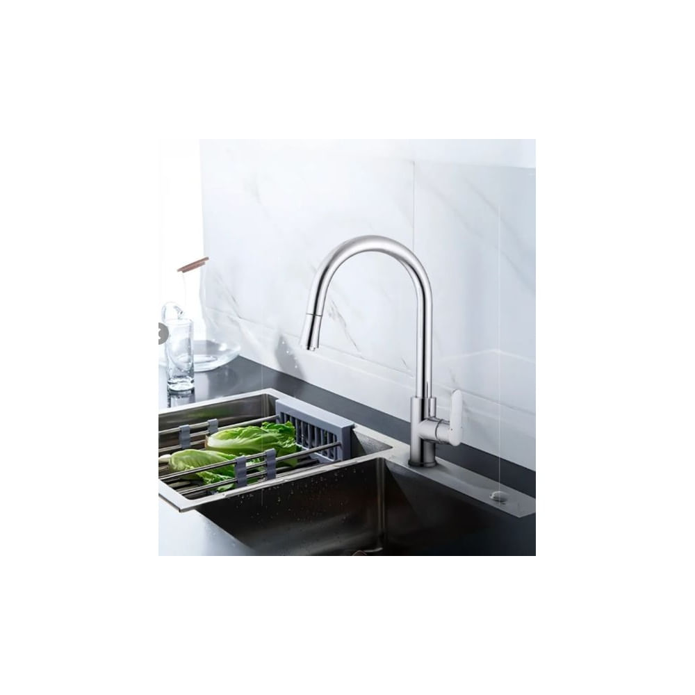 MEZCLADORA MONOCOMANDO DE COCINA AL MUEBLE CROMADO EXTRAIBLE Cromado