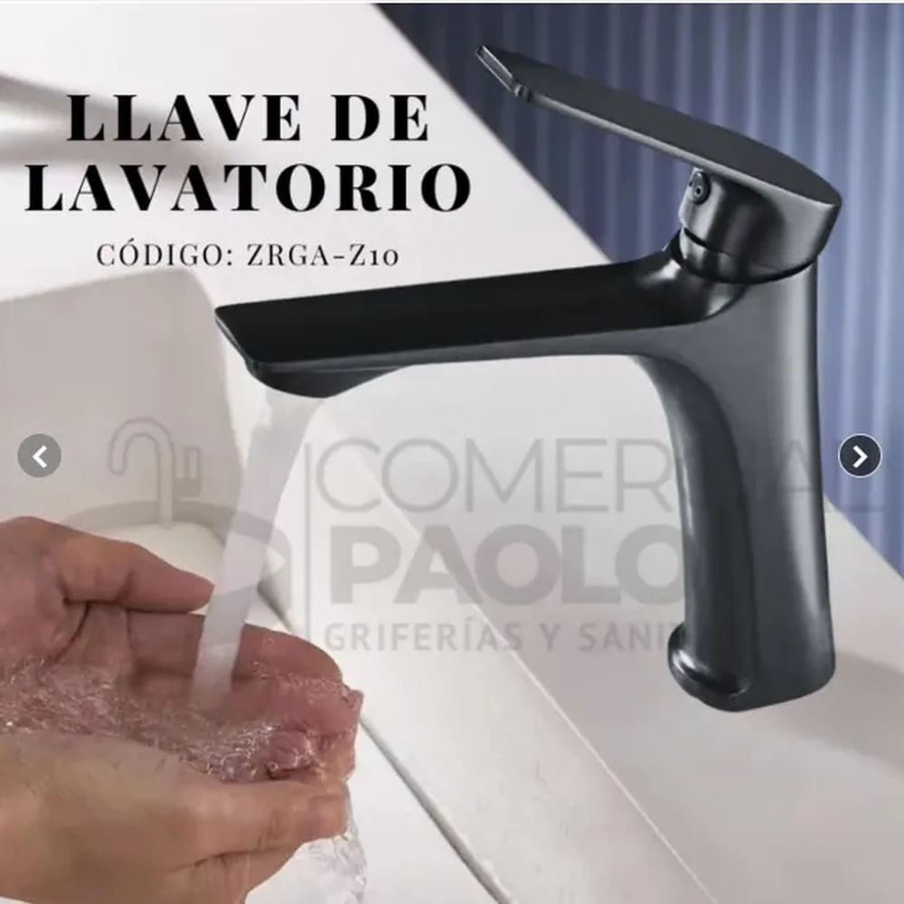 LLAVE DE LAVATORIO MINIMALISTA AL MUEBLE NEGRO ZRGA-Z10 BRATIA