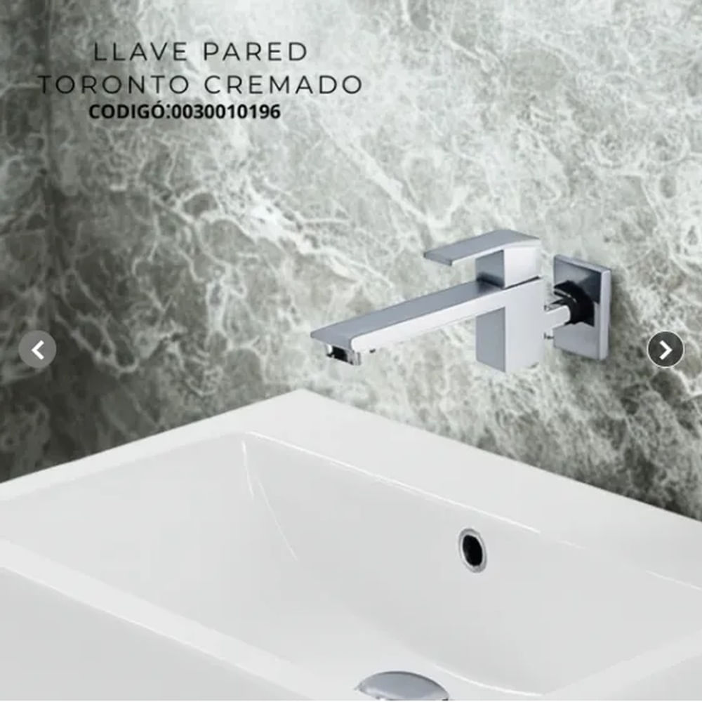 LLAVE A LA PARED TORONTO CUADRADO CROMADO Dorado