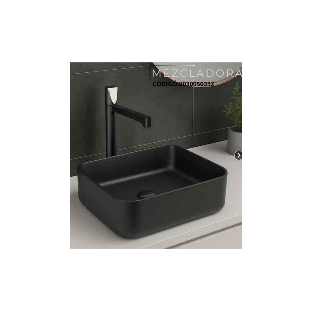 MEZCLADORA MONOCOMANDO DE LAVATORIO ALTO DORADO ROSA & NEGRO