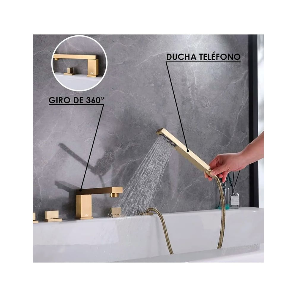 MEZCLADORA PARA TINA DE BAÑO DORADO MY314807 Dorado