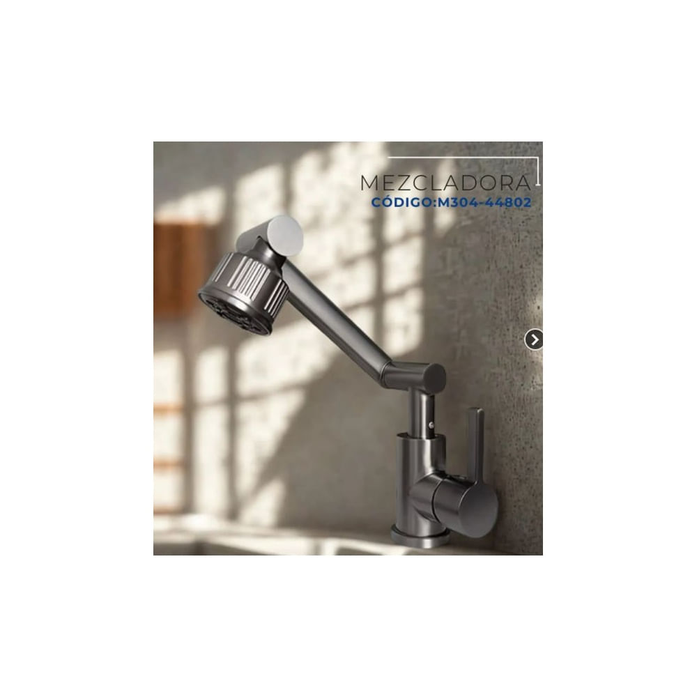 MEZCLADORA MONOCOMANDO PARA LAVATORIO RETRACTIL NEGRO M304-44802