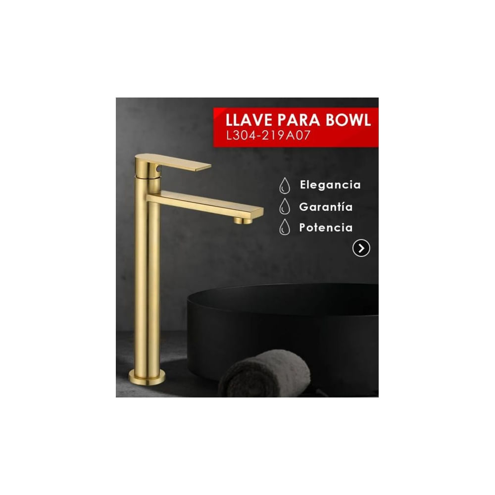 LLAVE DE LAVATORIO ALTO DORADO AL MUEBLE L304-219A07 Dorado