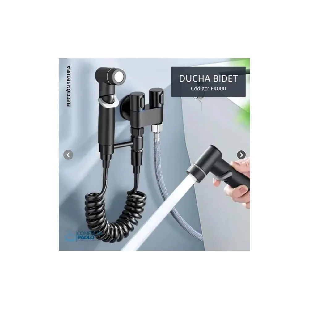 LLAVE DE DUCHA BIDET DOBLE NEGRO