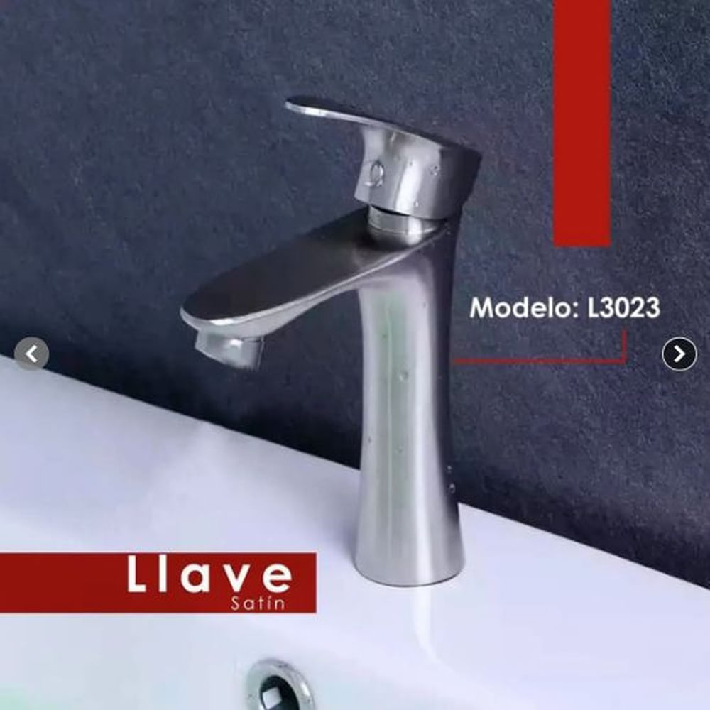 LLAVE DE LAVATORIO BAJO SATINADO L3023