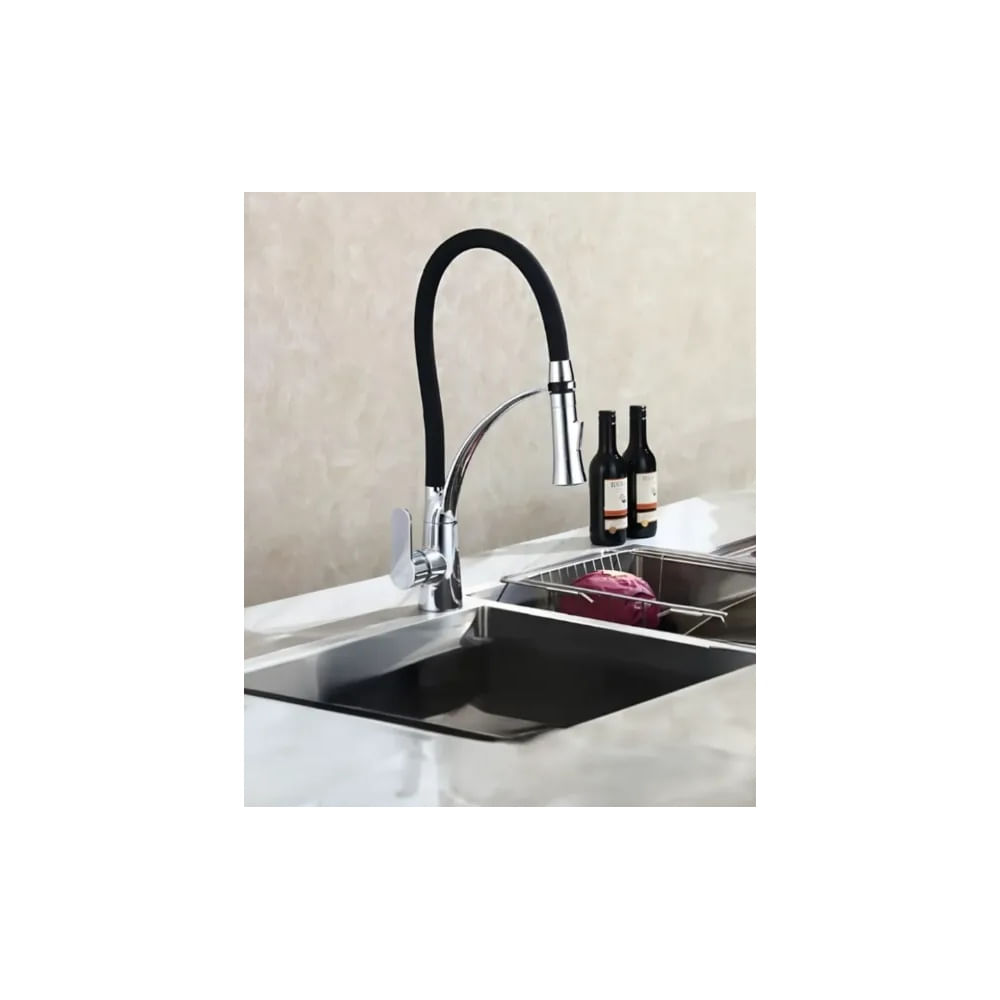 MEZCLADORA MONOCOMANDO DE COCINA AL MUEBLE DALLAS NEGRO Negro