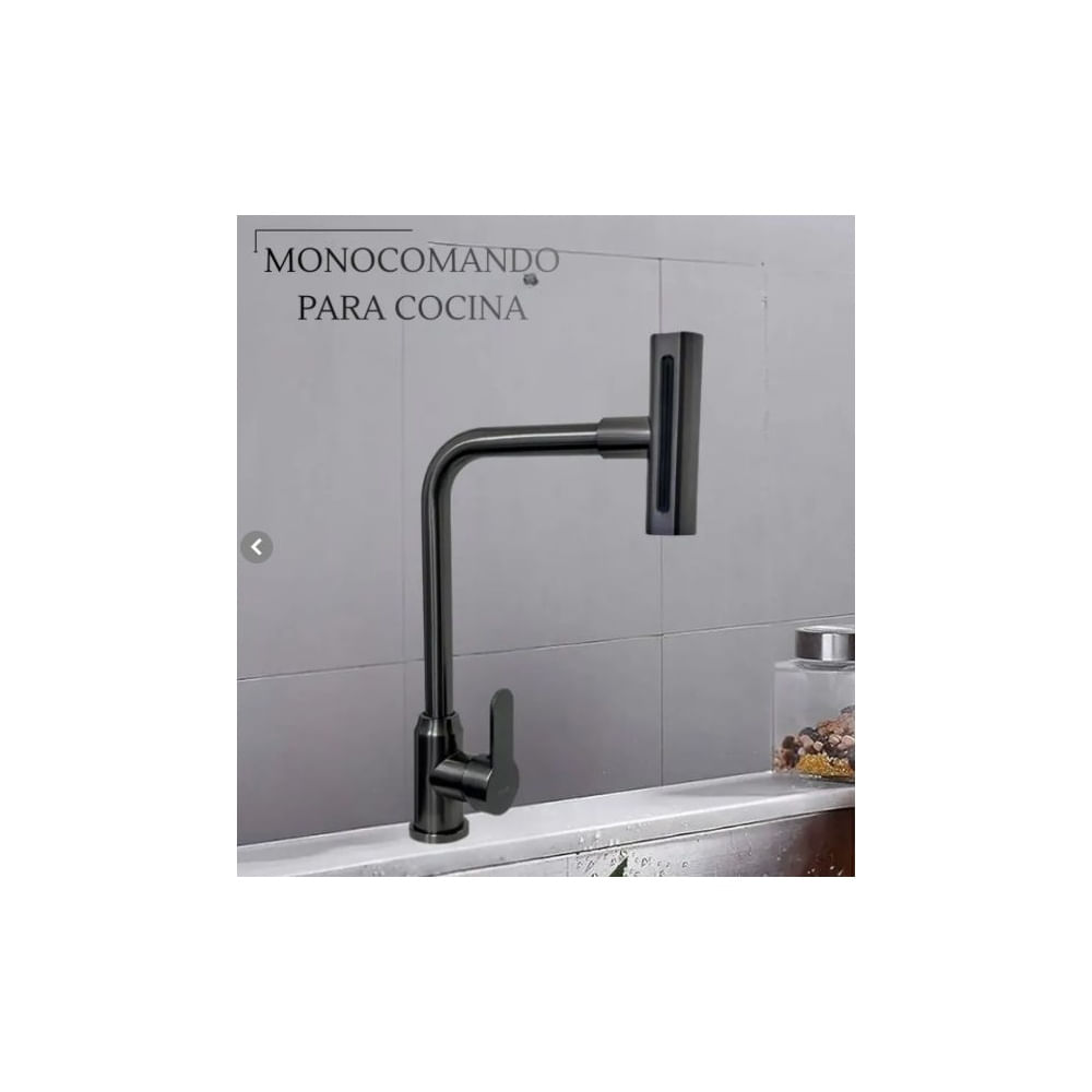 MEZCLADORA MONOCOMANDO PARA COCINA 3 CHORROS PLOMO Cromado