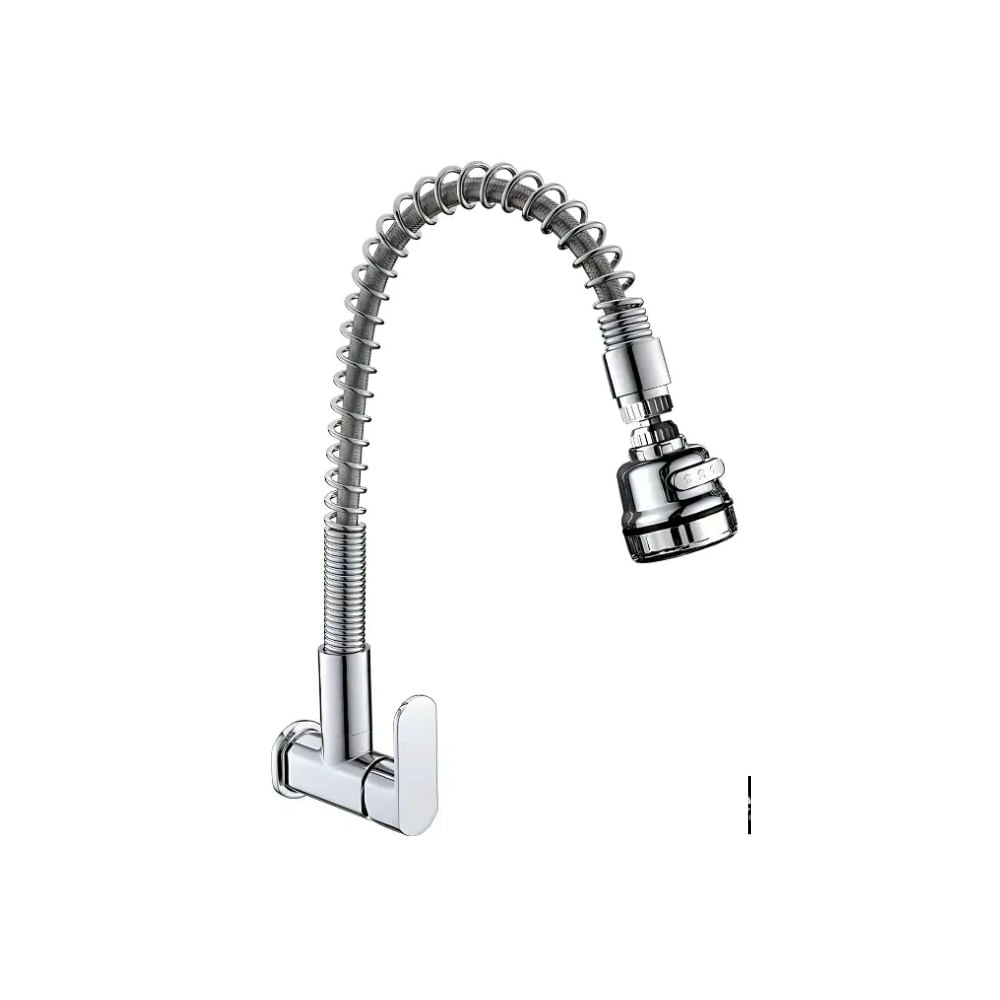 LLAVE DE COCINA PARED RESORTE CROMADO Cromado