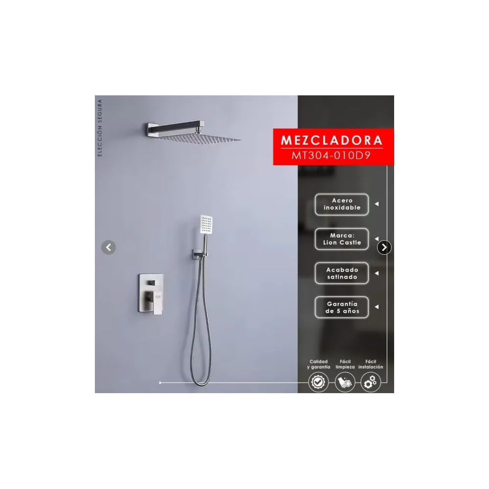 MEZCLADORA DE DUCHA TELEFONO SATINADO MT304-010D9 Acero