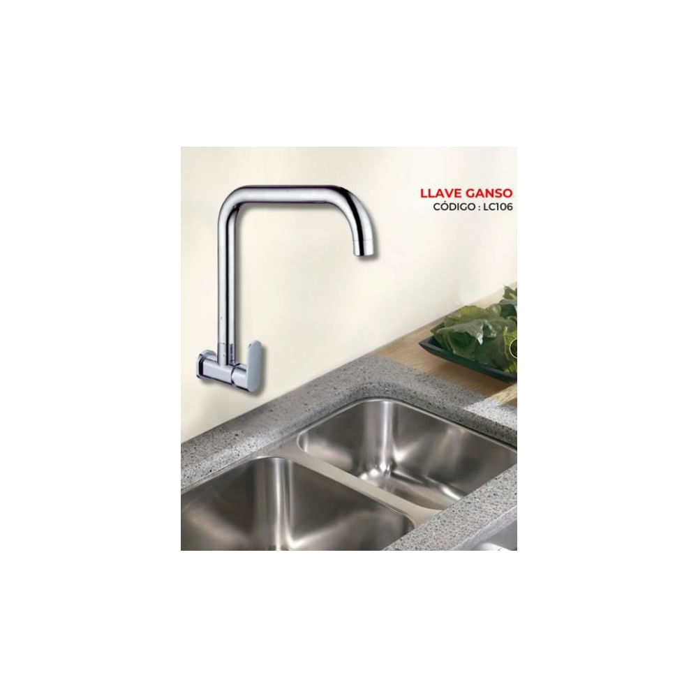 LLAVE DE COCINA TIPO C CROMADO LC106 Cromado