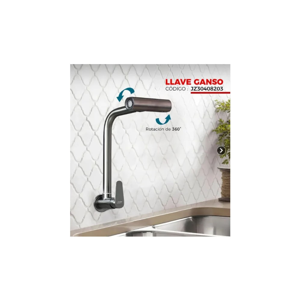 LLAVE DE COCINA A LA PARED GUN GRIS JZ30408203 Gris