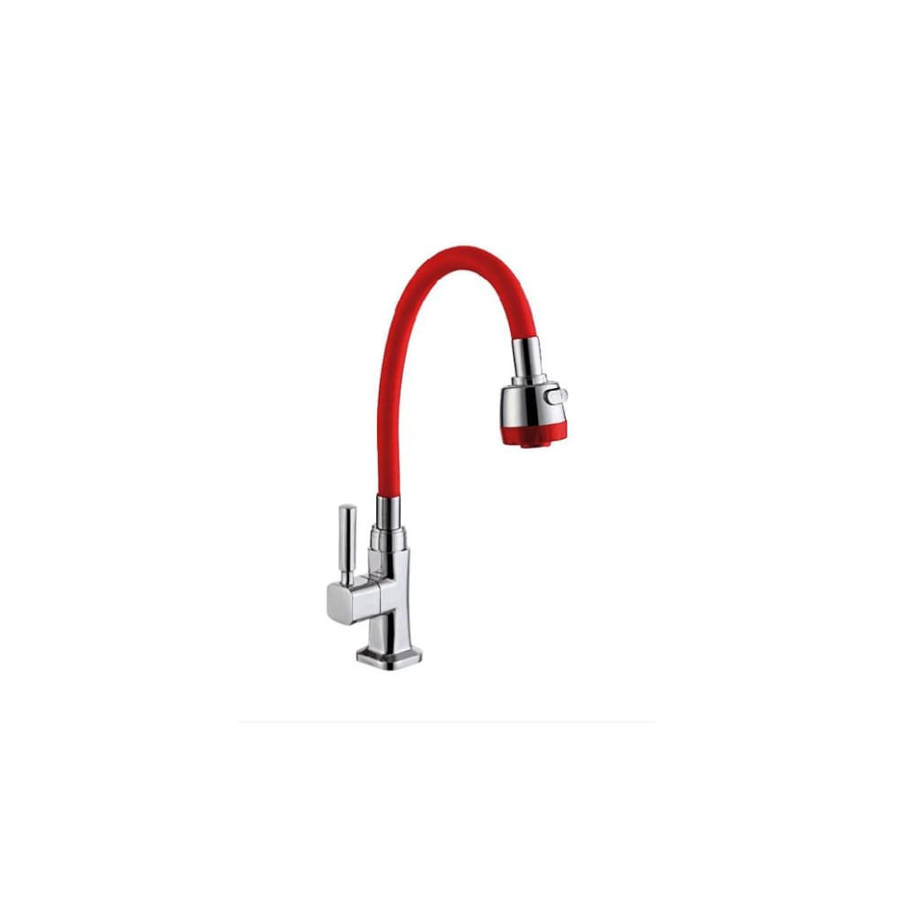 LLAVE DE COCINA MUEBLE PICO FLEXIBLE ROJO GF1205-0
