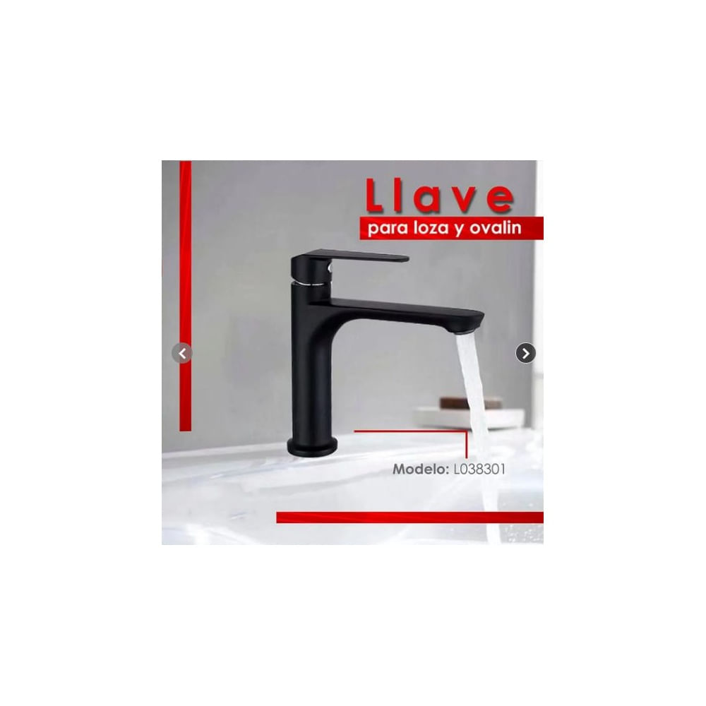 LLAVE PARA LAVATORIO BAJO NEGRO L038301