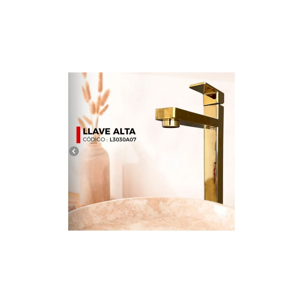 LLAVE DE LAVATORIO ALTO AL MUEBLE DORADO L303A07