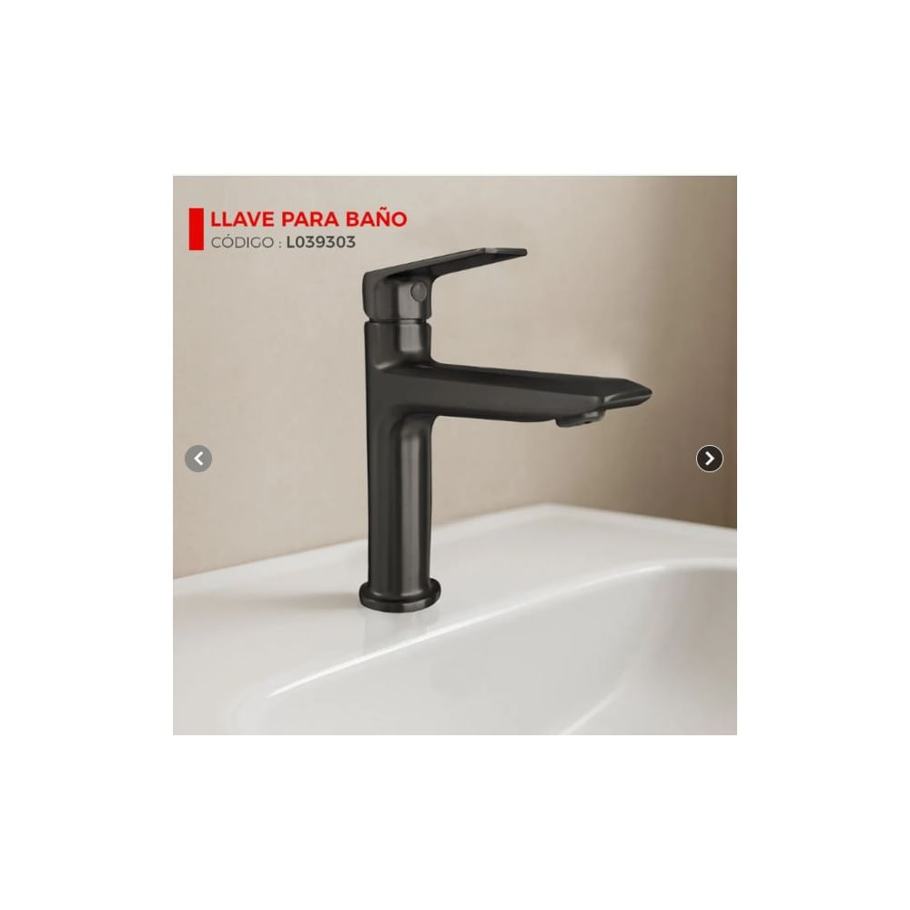 LLAVE DE LAVATORIO BAJO GUN GRIS L039303