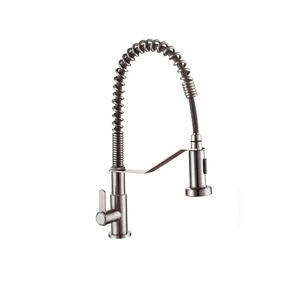 LLAVE DE COCINA RESORTE SATINADO AL MUEBLE LC304-1075 Acero