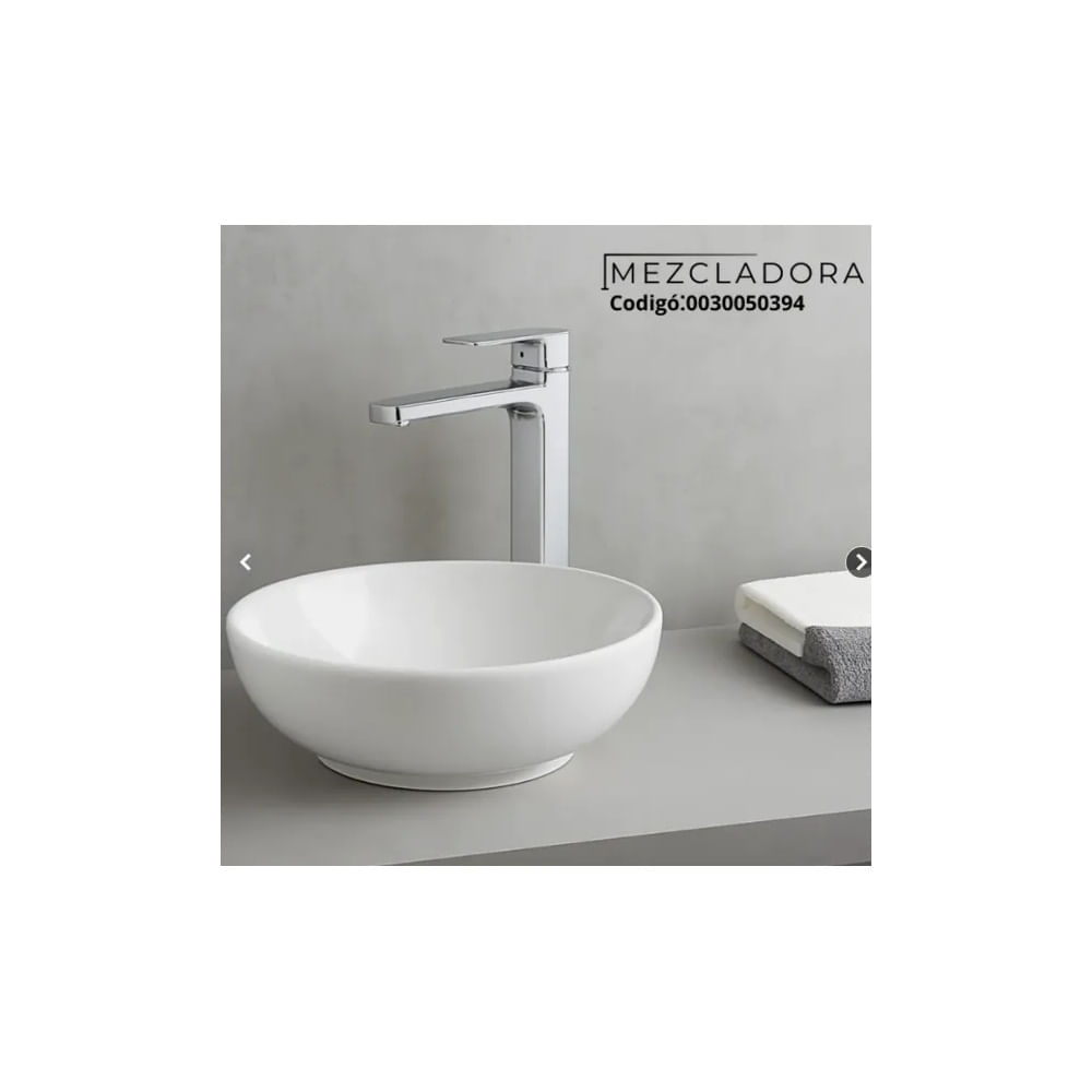 MEZCLADORA MONOCOMANDO DE LAVATORIO ALTO TORINO BRONCE CROMADO