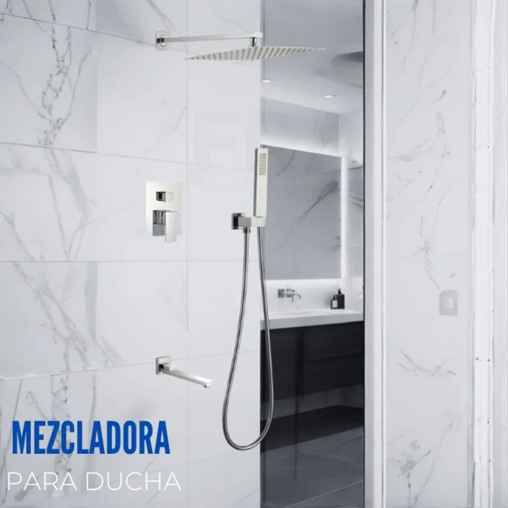 Mezcladora para Baño y Tina Cuadrada Cromada FB024T Sands Bronce Empotrable Cromado