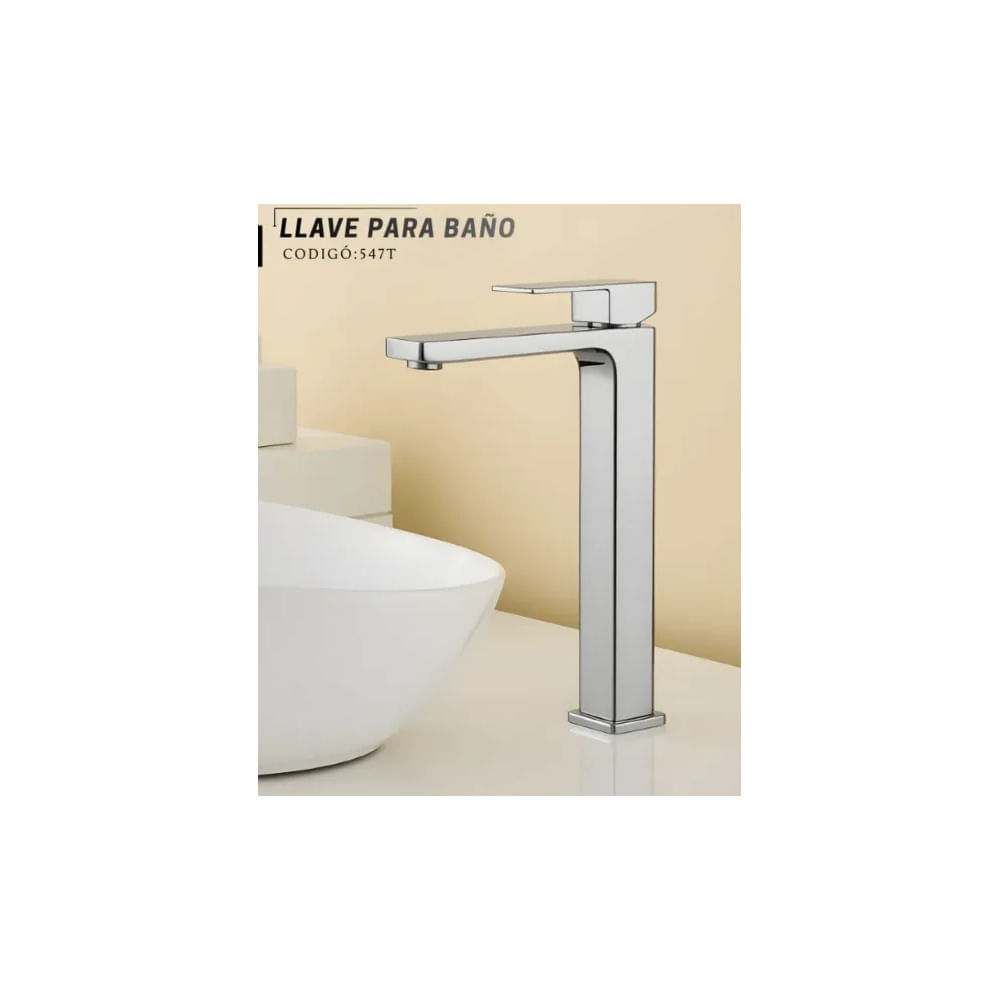 LLAVE PARA LAVATORIO ALTO CUADRADO KOBE