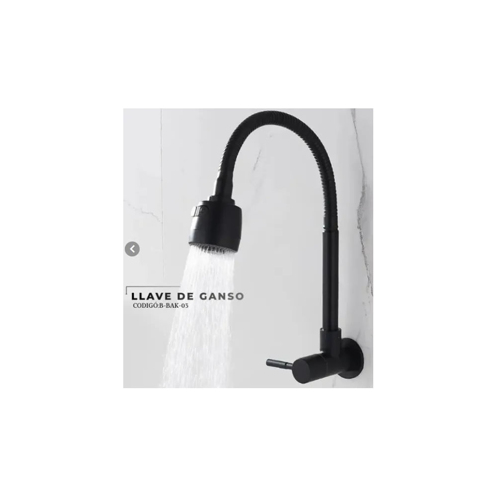LLAVE PARA COCINA A PARED PICO FLEXIBLE DARK NEGRO