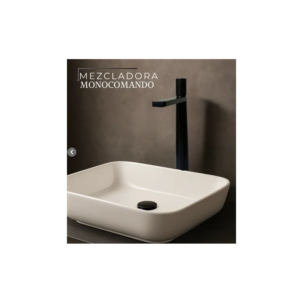 MEZCLADORA MONOCOMANDO DE LAVATORIO ALTO GESSI BRONCE NEGRO