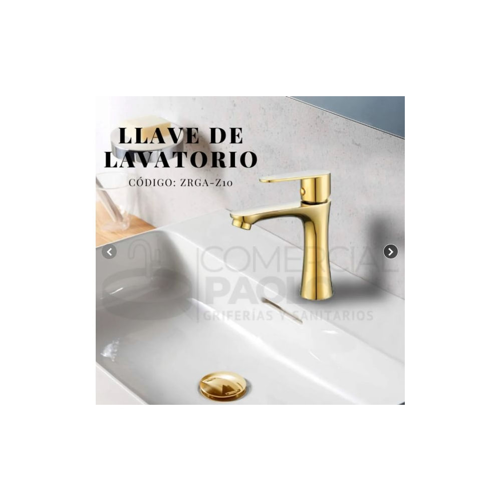 LLAVE DE LAVATORIO MINIMALISTA AL MUEBLE DORADO ZRGA-Z10 BRATIA
