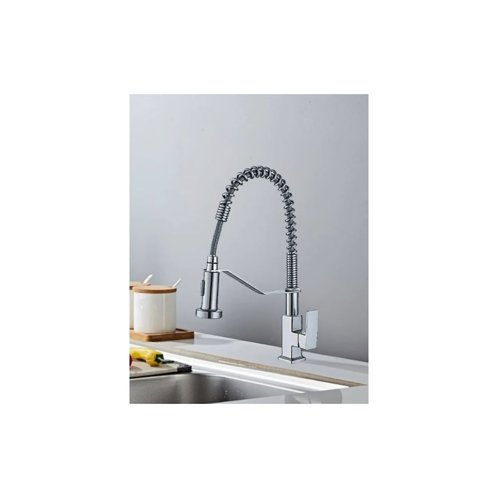 LLAVE DE COCINA AL MUEBLE RESORTE CROMADO LC1077 Cromado