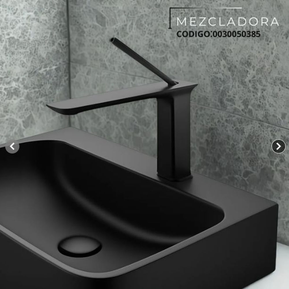 MEZCLADORA MONOCOMANDO DE LAVATORIO ALTO NEGRO BOSSINI BRONCE