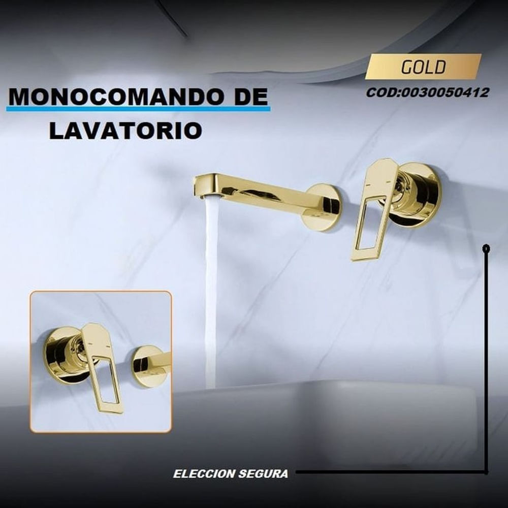 Mezcladora Empotrada para Lavamanos Acabado Dorado Premium - 0030050412 Dorado