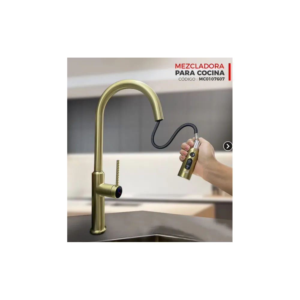 MEZCLADORA DE COCINA EXTRAIBLE AL MUEBLE DORADO MC0107607 Dorado