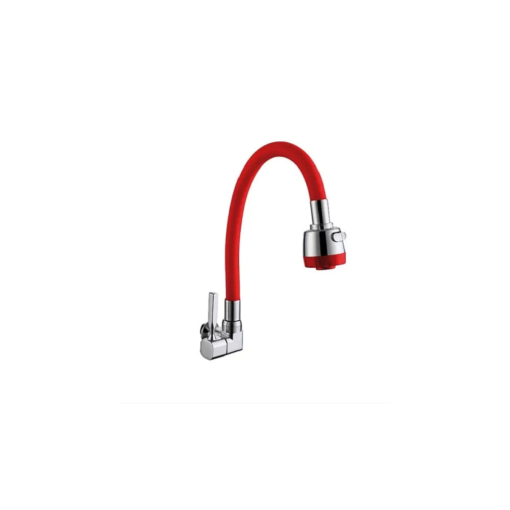 LLAVE DE COCINA PARED PICO FLEXIBLE ROJO GF1206-05