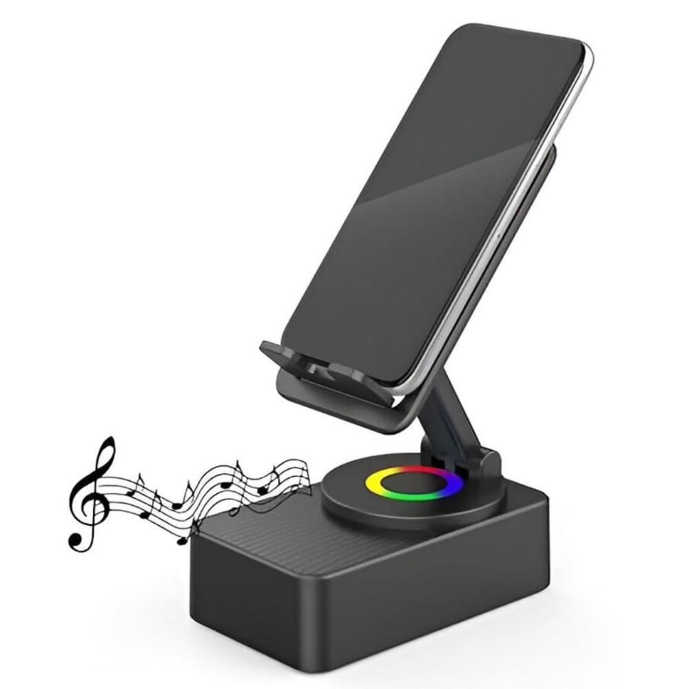 Soporte de Celular 5 en 1 Parlante Bluetooth Power Bank y Luces RGB