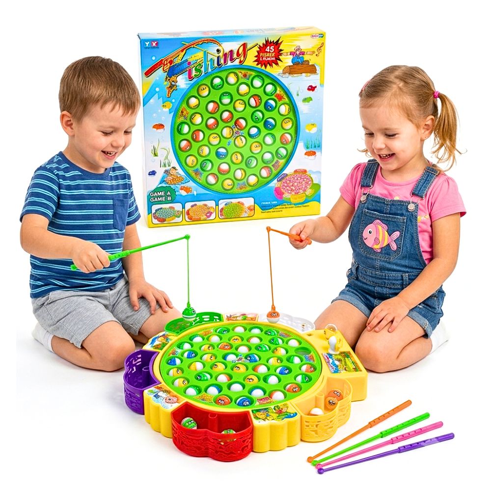 Juego De Pesca Musical Giratorio 45 Peces
