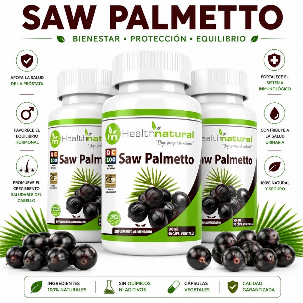 PACK 3 SAW PALMETTO HEALTHNATURAL 1500MG