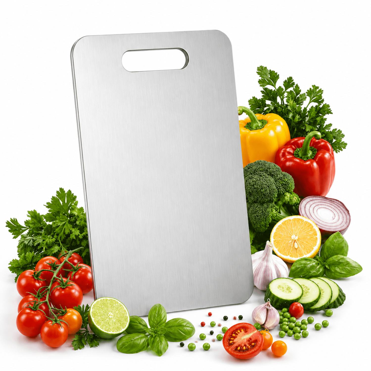 Tabla de Picar Acero Inoxidable 304 Antibacterial 35x28 cm