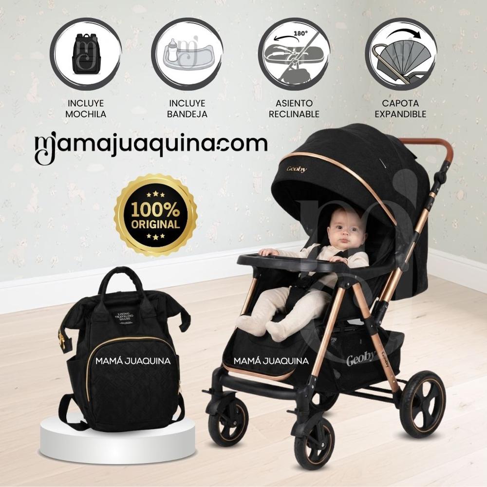Coche Cuna de Lujo GEOBY con Mochila Black