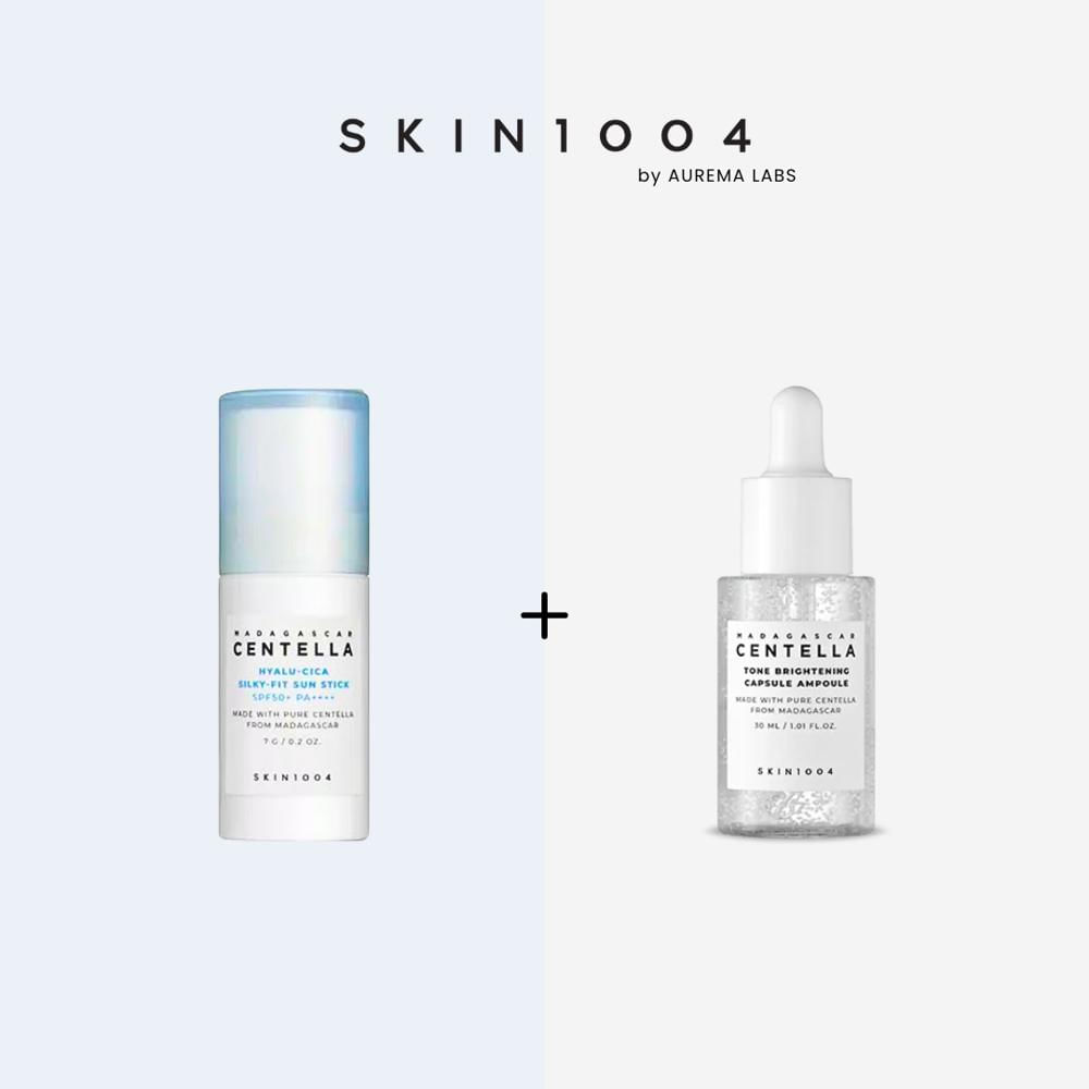 Dúo Madagascar Centella Brightening Capsule Ampoule HyaluCica Sun Stick SPF50 Tiny Size