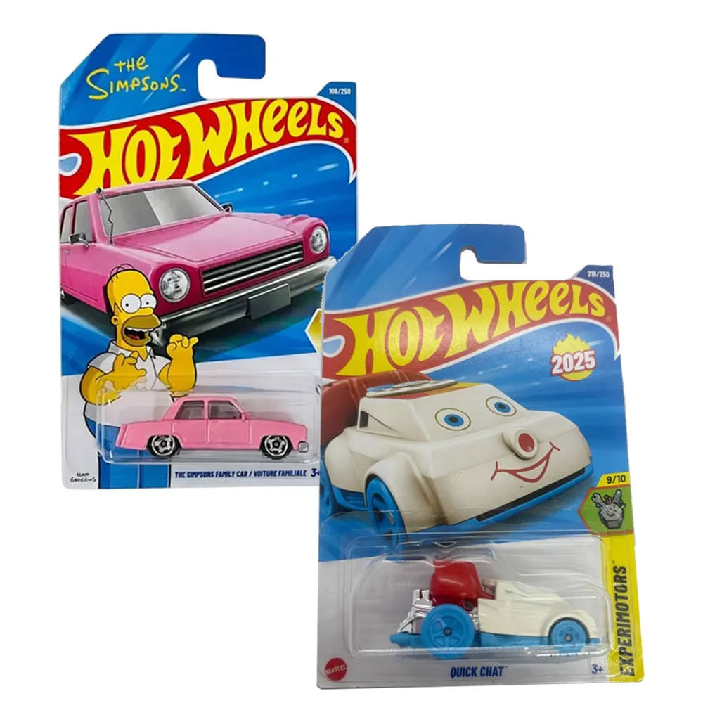 Hot Wheels 2-Pack Simpsons Quick Chat Autos a Escala Coleccionables
