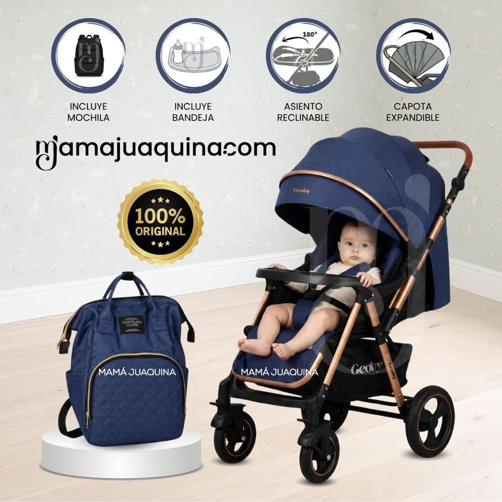 Coche Cuna de Lujo GEOBY con Mochila Blue