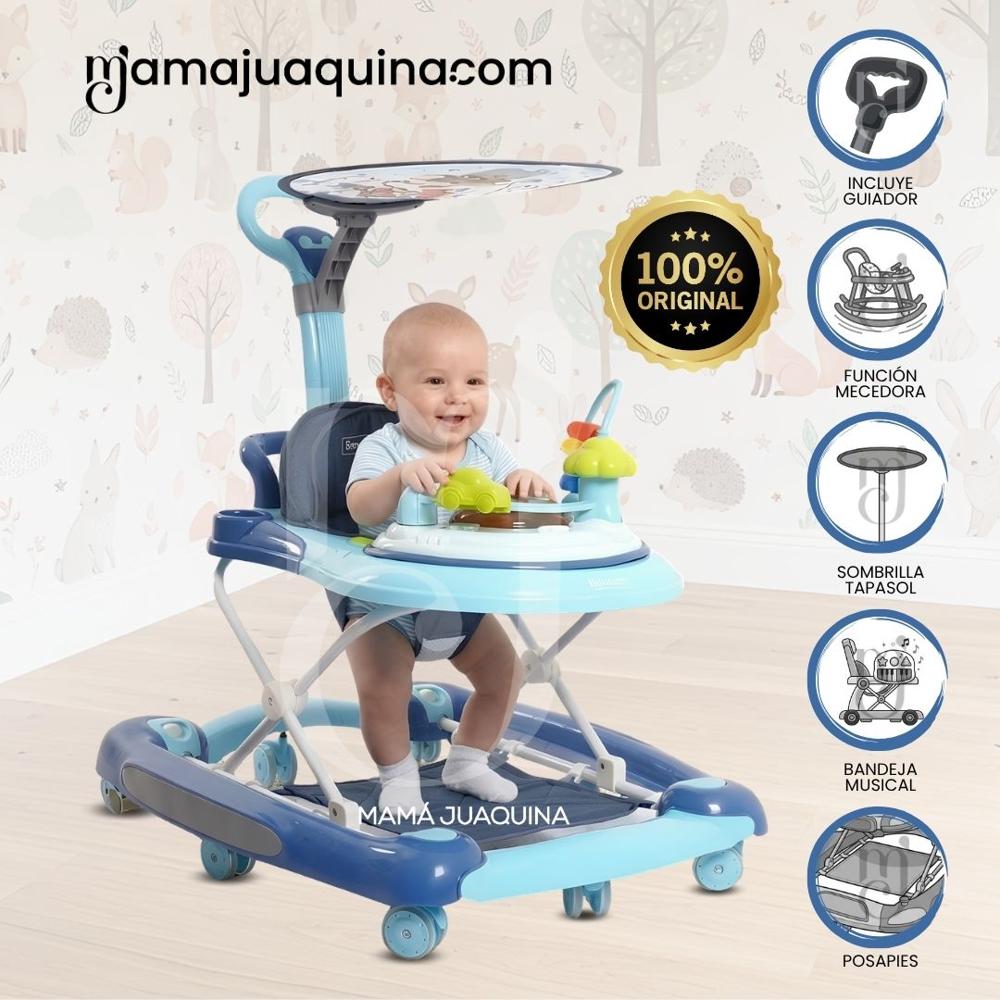Andador Mecedora FANCY con Empujador Light Blue