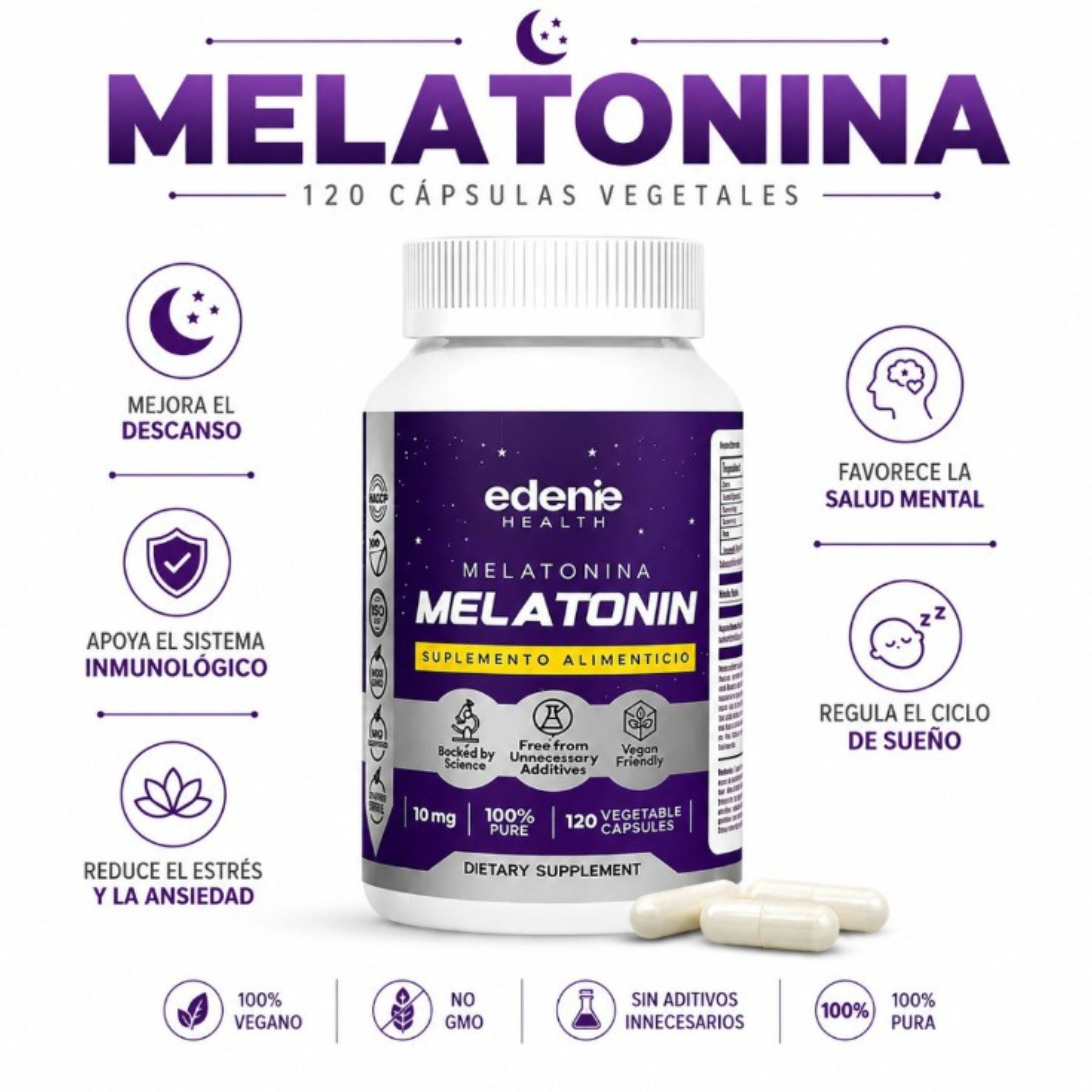 MELATONINA CÁPSULAS EDENIS HEALTH