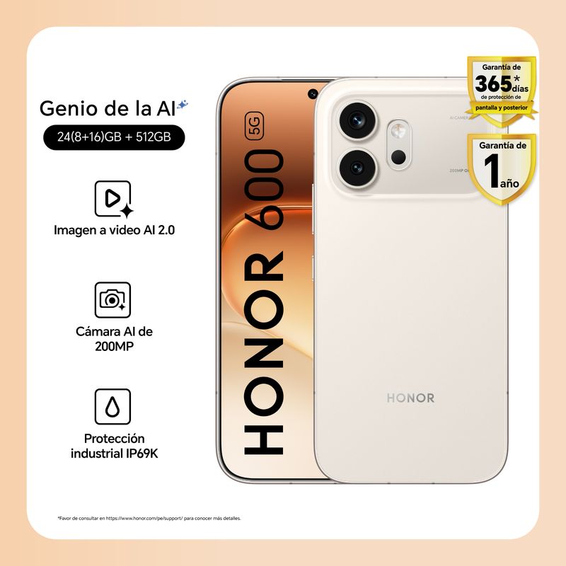 Honor 600 512GB Dorado